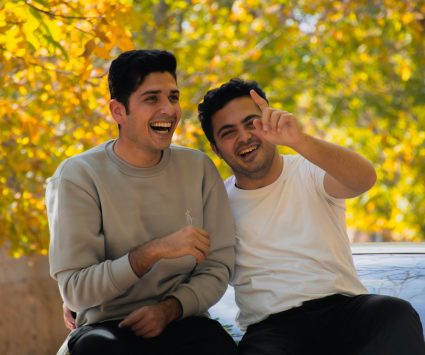 Joyful friend group photo